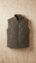 Tweed Brown Quilted Vest