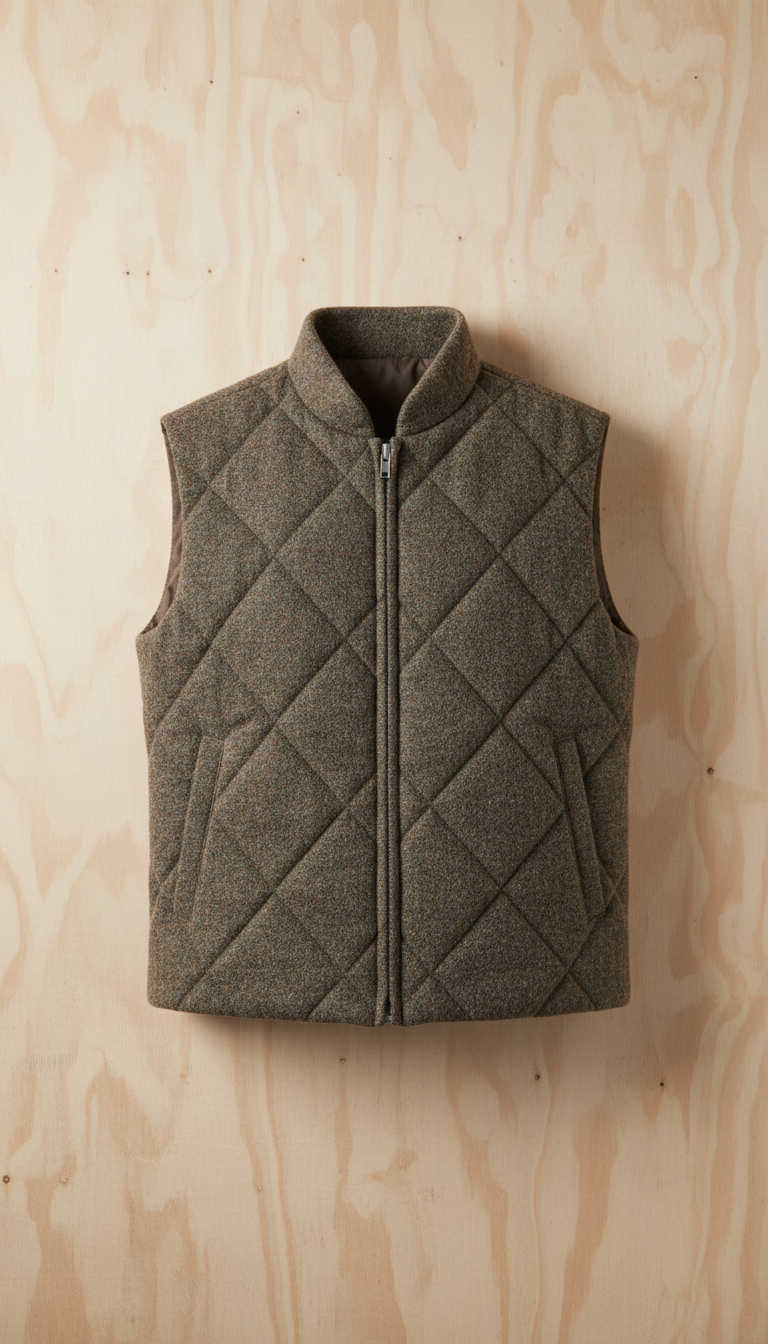 Tweed Brown Quilted Vest